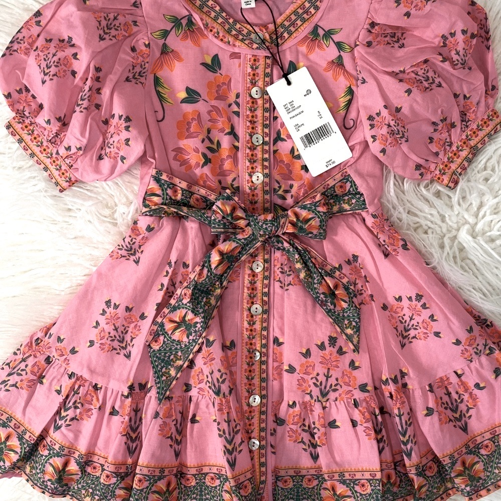 A Loves A Girls ❤️2XHOST PICK❤️ “Bubble Sleeve Floral Dress in pink" NWT - Picture 4 of 9